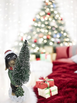 Dackel mit Weihnachtsbaum & LED Licht